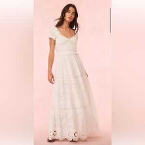 LoveShackFancy White Eyelet Maxi Dress
